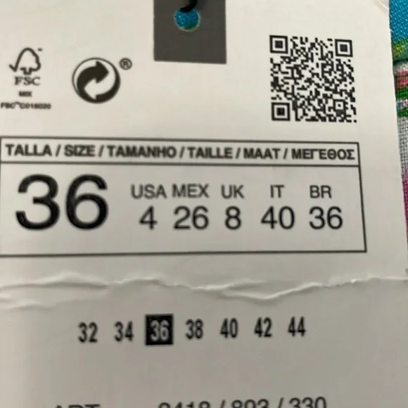 NWT Zara Floral Printed Linen Blend Trousers  Size 4 - Picture 4 of 10